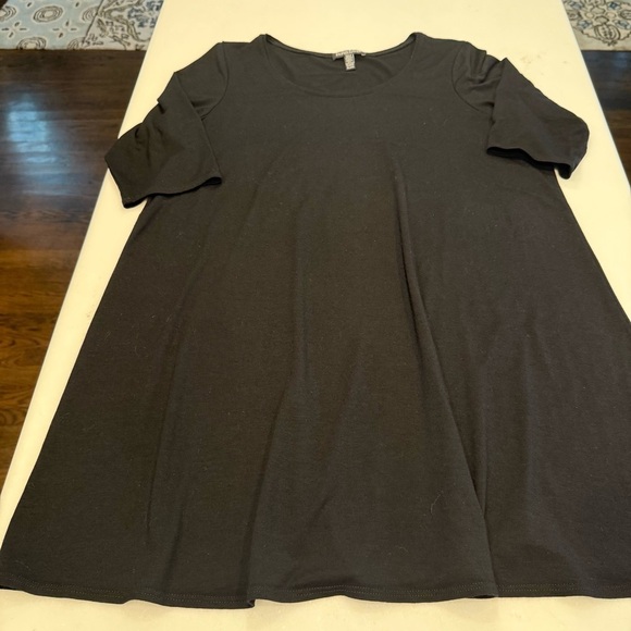 Eileen Fisher Fine Jersey Knit Top Scoop Neck 3/4 Sleeve Womens Black Size M - Picture 8 of 9